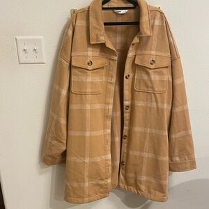 Sonoma Women's Tan Checkered Utility Jacket / shacket NWT